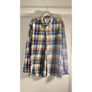 ST.JOHN’S BAY Men’sMULTICOLORLong sleeve Flannel Plaid XXL Button-Up 100%cotton